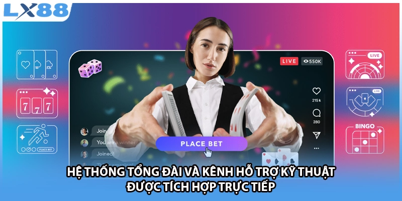 Hệ thống tổng đài và kênh hỗ trợ kỹ thuật được tích hợp trực tiếp